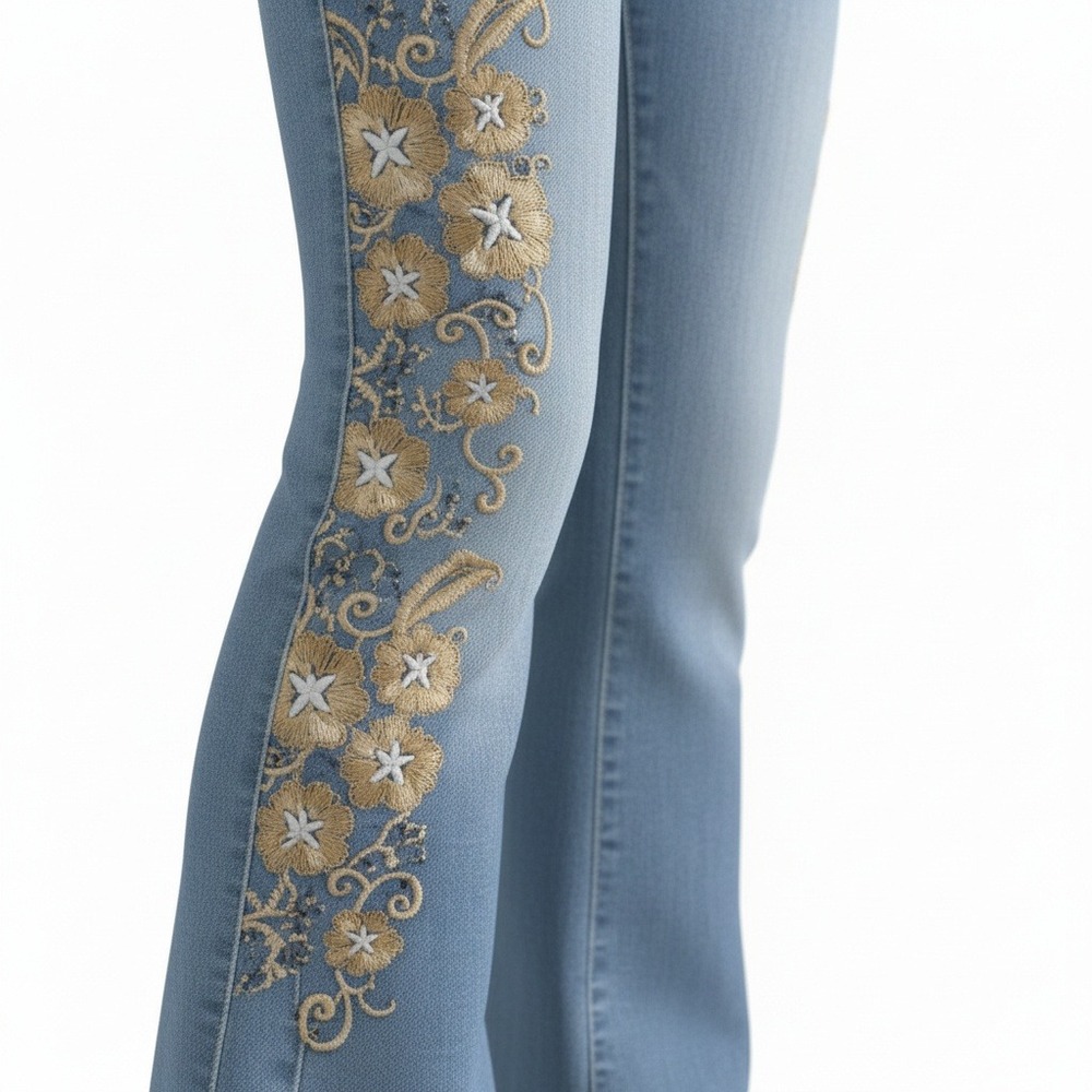 Venus Fame Embroidered Mid-Rise Flare‎ Jean - Size 4 NWOT - Picture 4 of 4